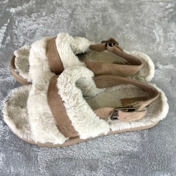 Koolaburra Ugg Womens Sandals Slippers Sz 8 Suede Soft Natural Fur Fuzzy Comfort - Picture 12 of 12